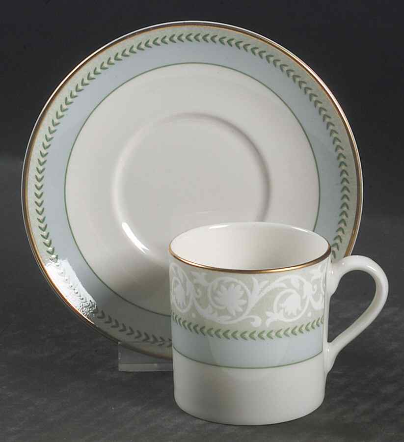 Etienne (Gold Trim) Espresso Cup and Saucer Set by Royal Doulton-1