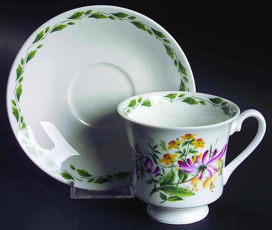 The Garden Footed Cup & Saucer Set by Rosina-Queens-1