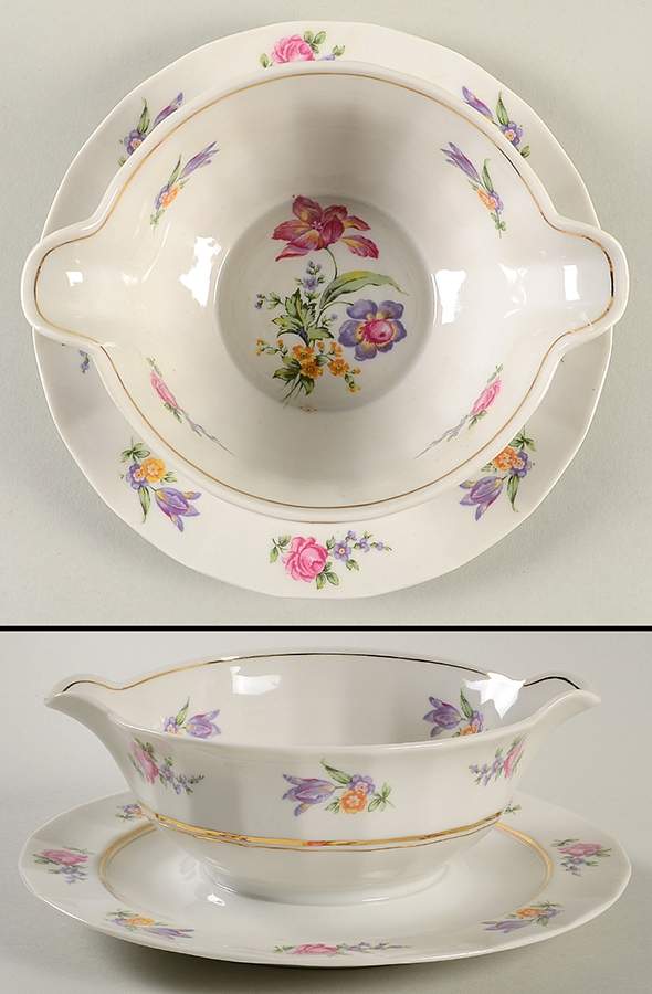 RYD17 Gravy Boat with Attached Underplate by Raynaud-1