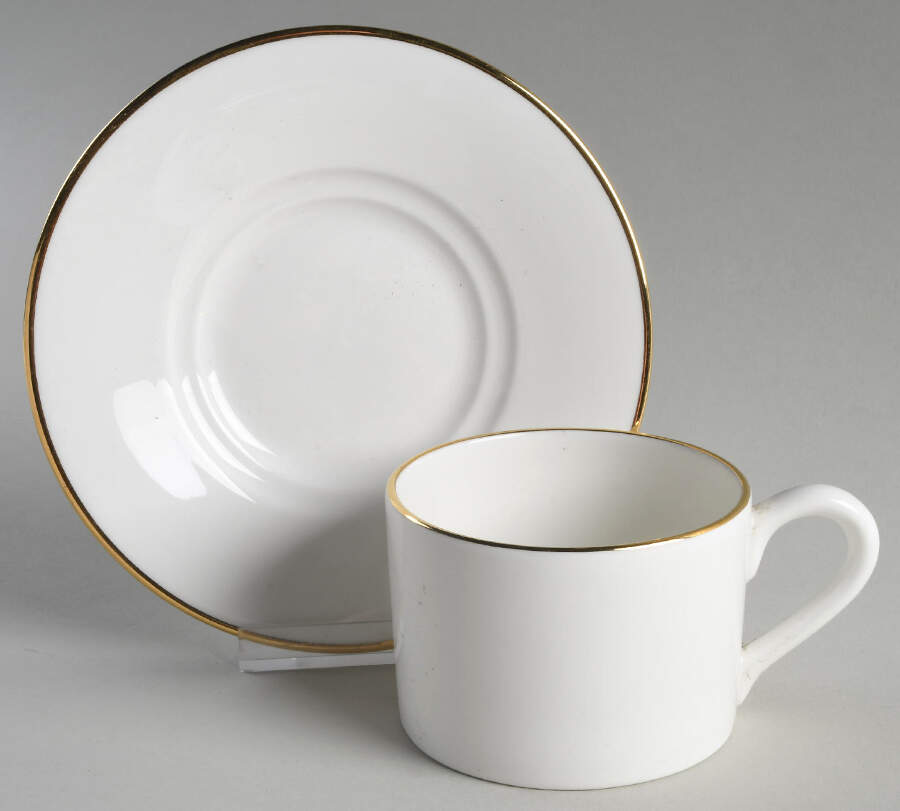 Classique Gold Flat Cup & Saucer Set by Royal Limoges-1
