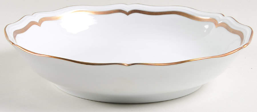 Marie Antoinette Gold on White 9" Round Vegetable Bowl by Raynaud-1