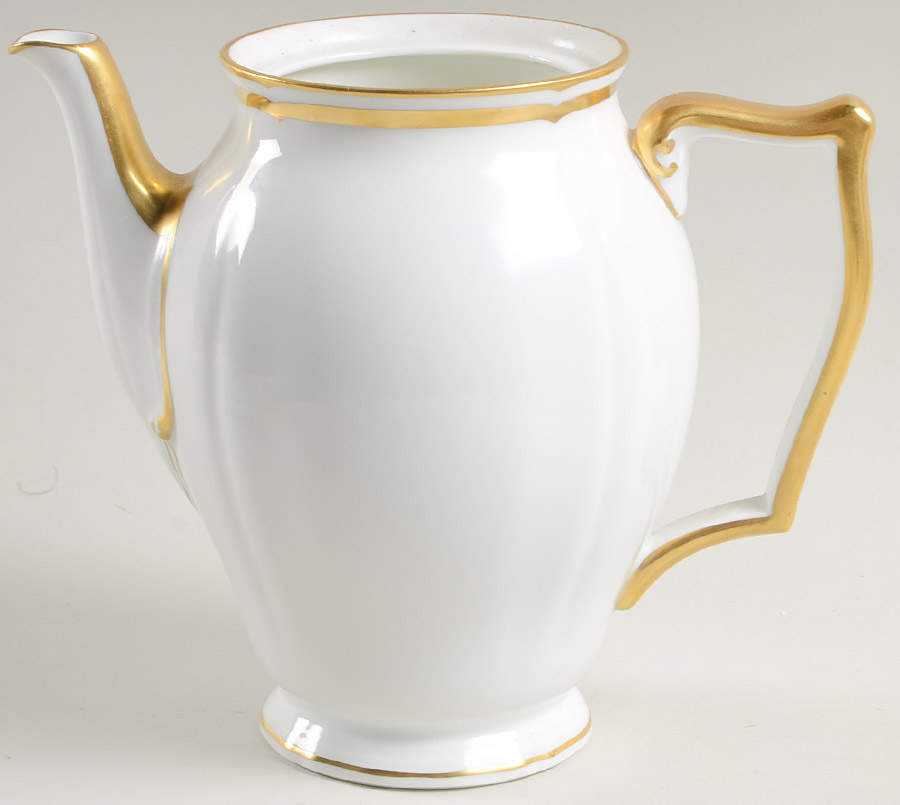 Marie Antoinette Gold on White Coffee Pot No Lid by Raynaud-1