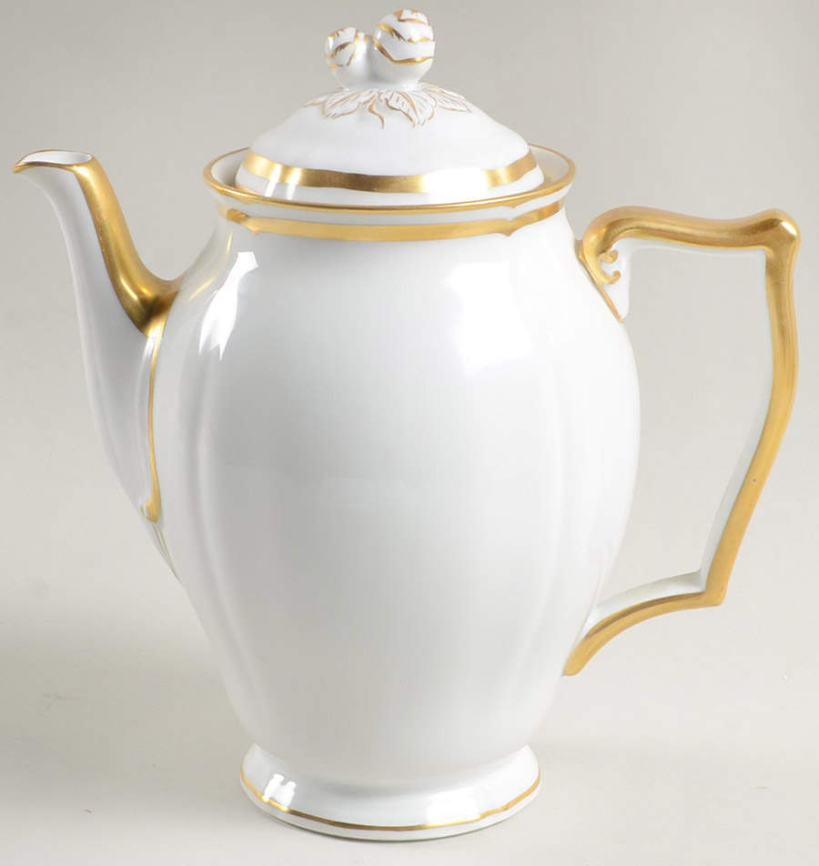 Marie Antoinette Gold on White Coffee Pot & Lid by Raynaud-1