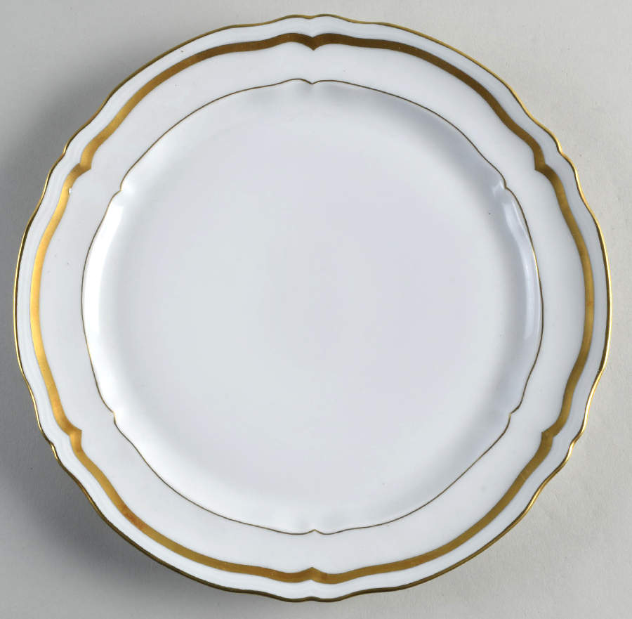 Marie Antoinette Gold on White Dinner Plate by Raynaud-1