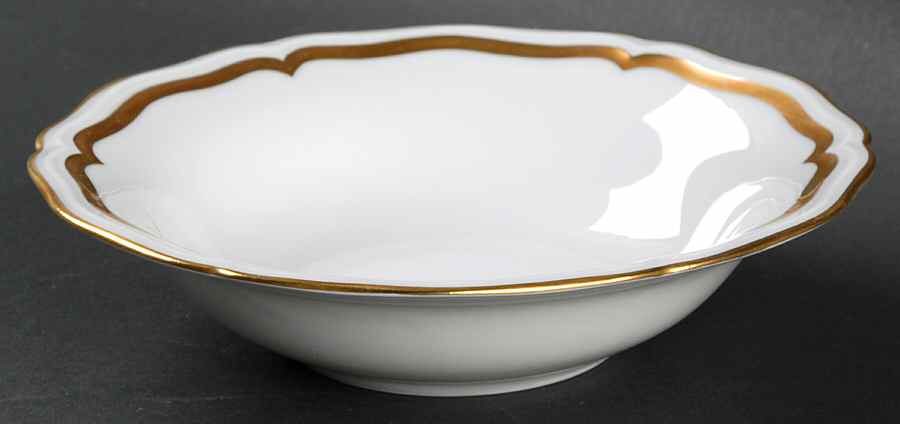 Marie Antoinette Gold on White Fruit/Dessert (Sauce) Bowl by Raynaud-1