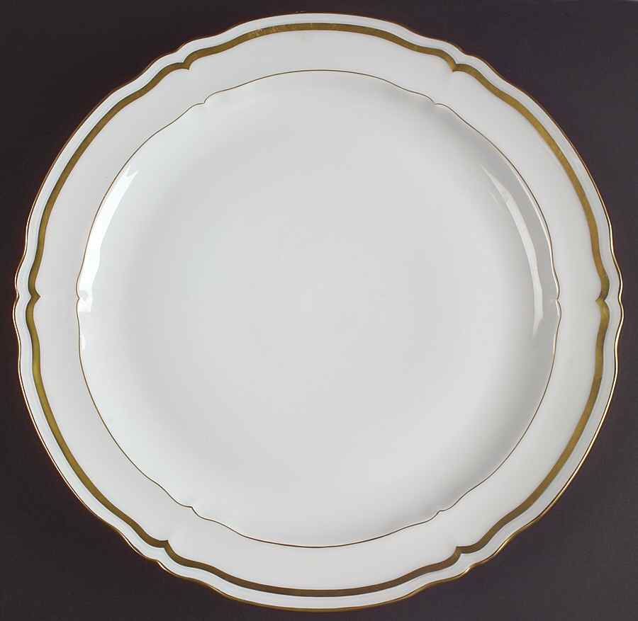 Marie Antoinette Gold on White 12" Chop Plate (Round Platter) by Raynaud-1
