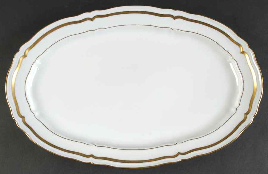 Marie Antoinette Gold on White 16" Oval Serving Platter by Raynaud-1