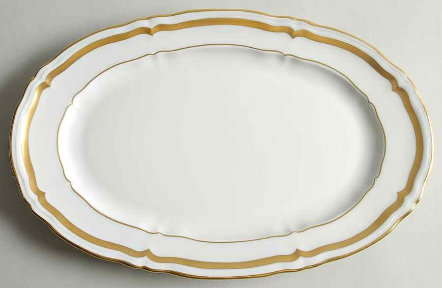 Marie Antoinette Gold on White 11" Oval Serving Platter by Raynaud-1