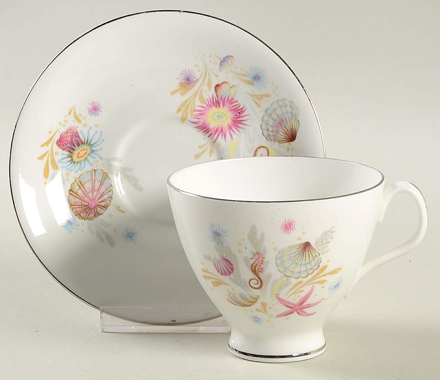 Sea Drift Footed Cup & Saucer Set by Royal Albert-1