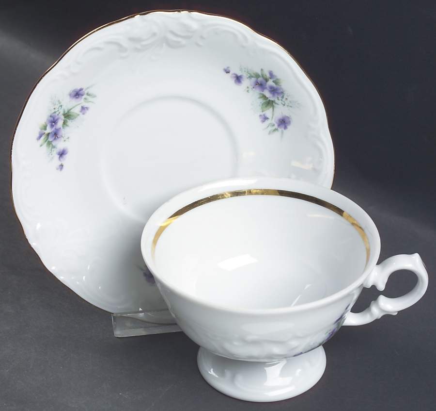 RKT14 Footed Cup & Saucer Set by Royal Kent (Poland)-1