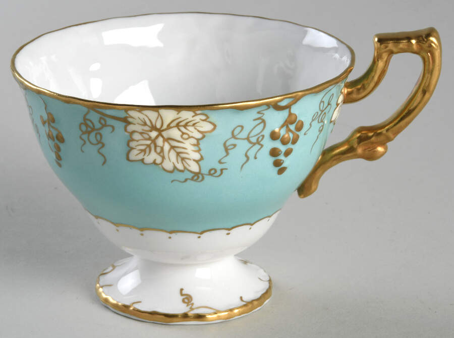 Vine Celadon Footed Cup by Royal Crown Derby-1