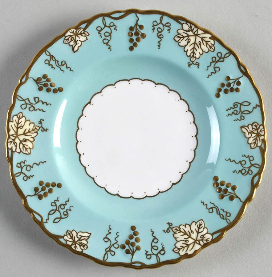 Vine Celadon Bread & Butter Plate by Royal Crown Derby-1