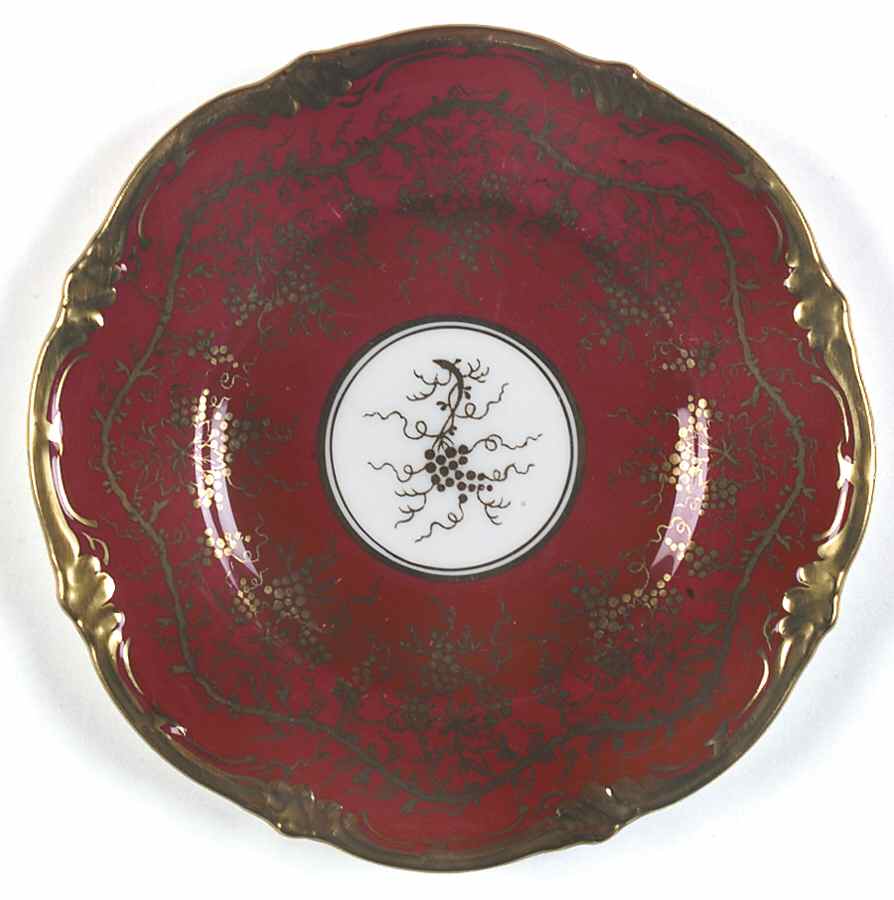 King's Plate Cranberry Bread & Butter Plate by Royal Cauldon-1