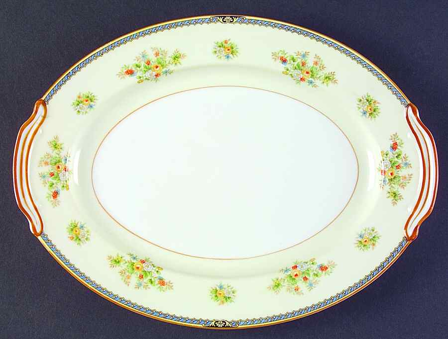RO66 12" Oval Serving Platter by Rose (Japan)-1