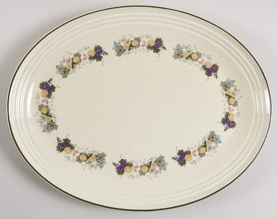 Harvest Garland 13" Oval Serving Platter by Royal Doulton-1