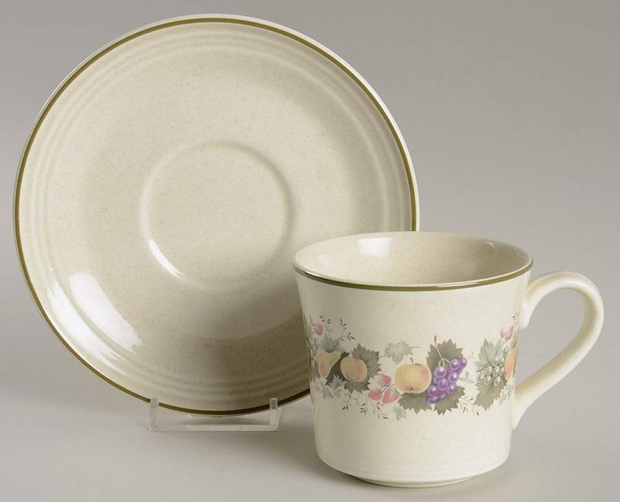 Harvest Garland Flat Cup & Saucer Set by Royal Doulton-1