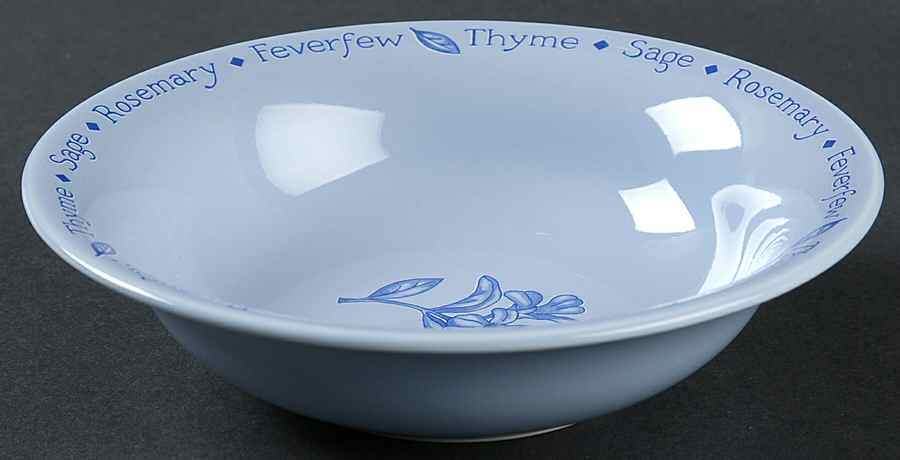 Herb Garden Blue Glaze Soup/Cereal Bowl by Royal Worcester-1