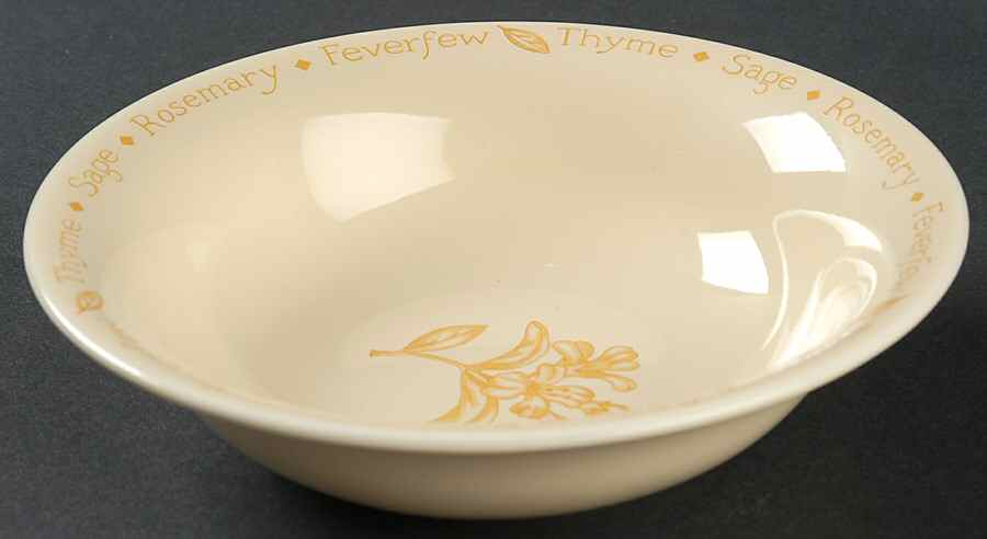Herb Garden Yellow Glaze Soup/Cereal Bowl by Royal Worcester-1
