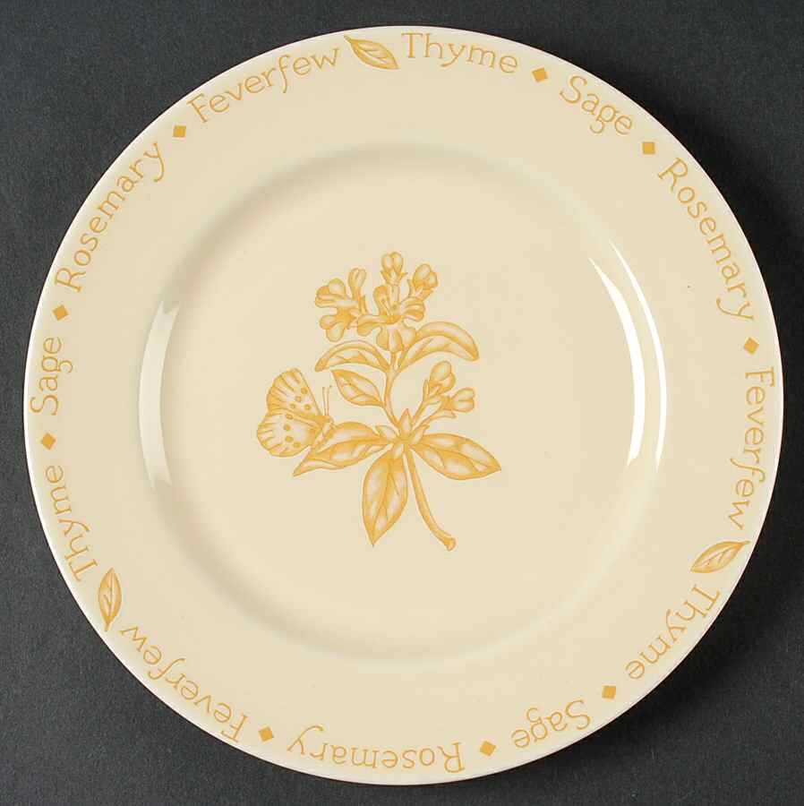 Herb Garden Yellow Glaze Salad/Dessert Plate by Royal Worcester-1