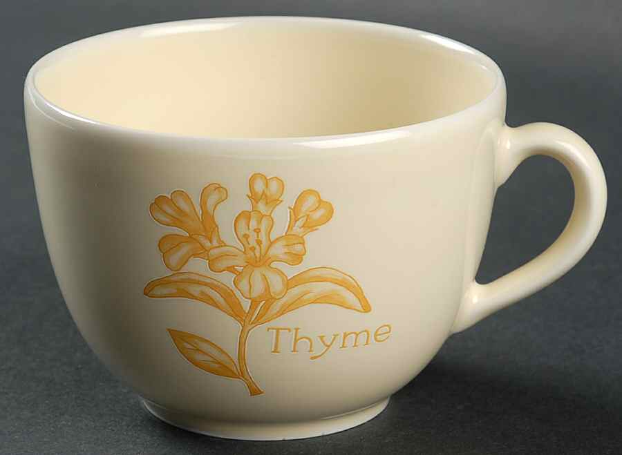 Herb Garden Yellow Glaze Breakfast Cup by Royal Worcester-1