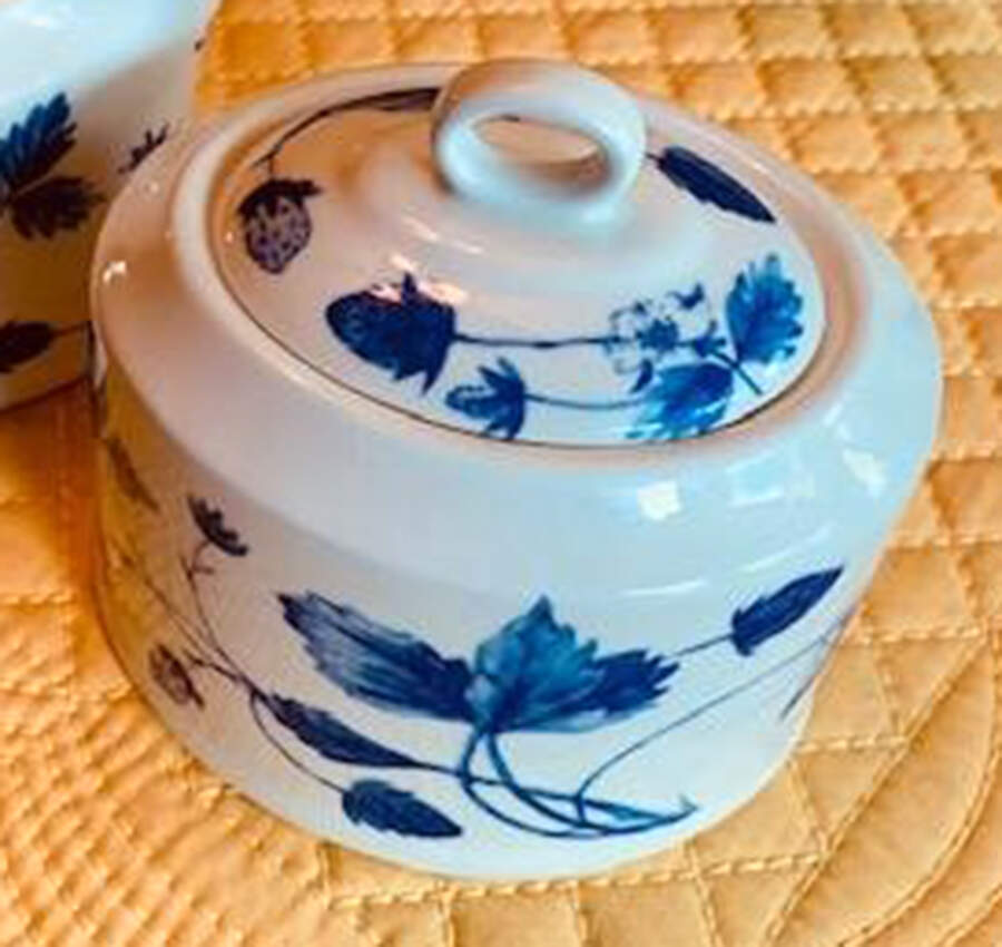 Blue Alpine Sugar Bowl & Lid by Royal Stafford-1