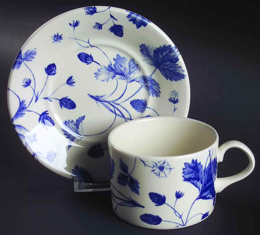 Blue Alpine Flat Cup & Saucer Set by Royal Stafford-1