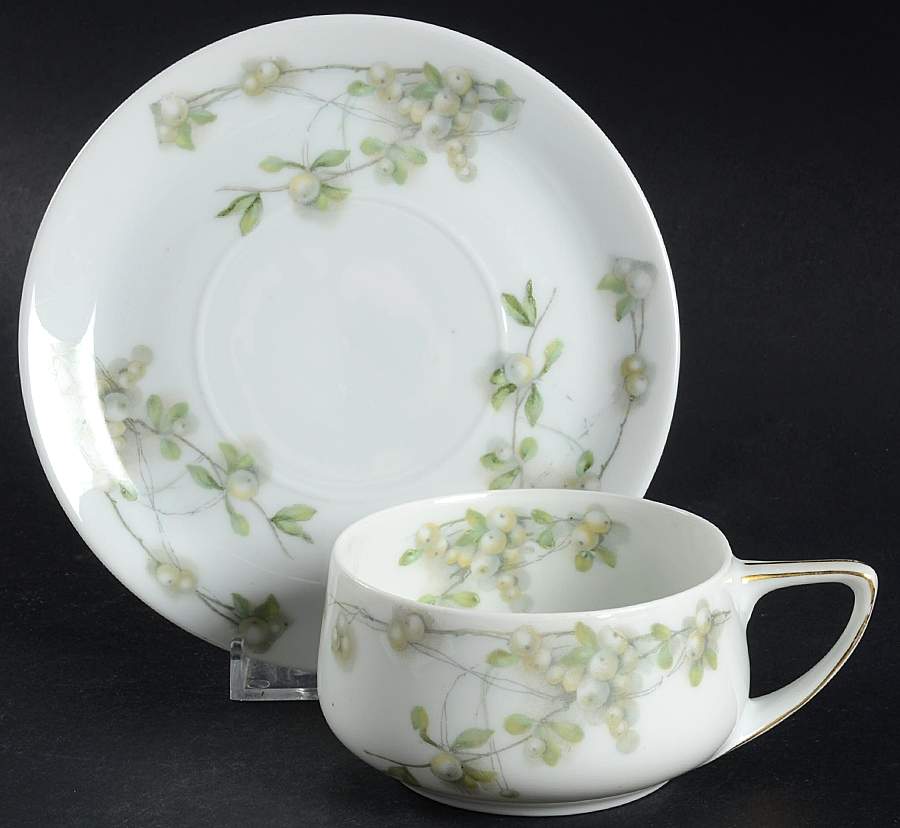 Mistletoe (No Trim) Flat Cup & Saucer Set by Rosenthal - Continental-1