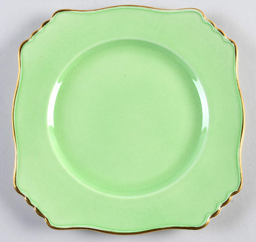Pastel Ware Green (Molded Edge) Square Luncheon Plate by Royal Winton-1