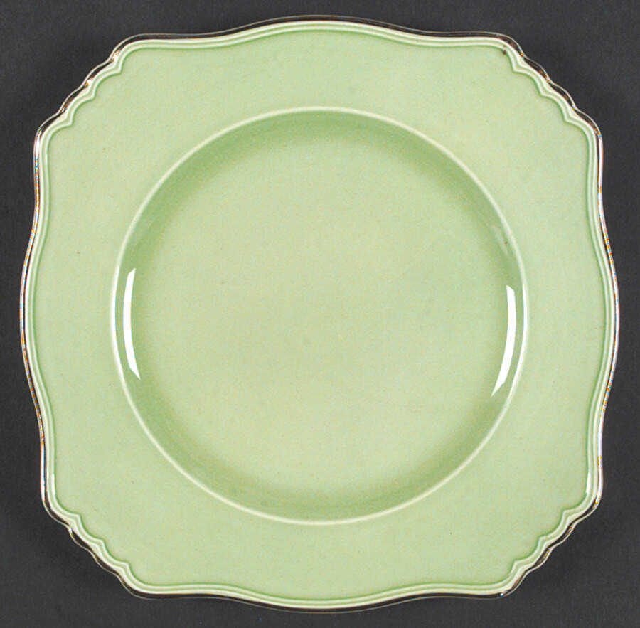 Pastel Ware Green (Molded Edge) Square Dinner Plate by Royal Winton-1