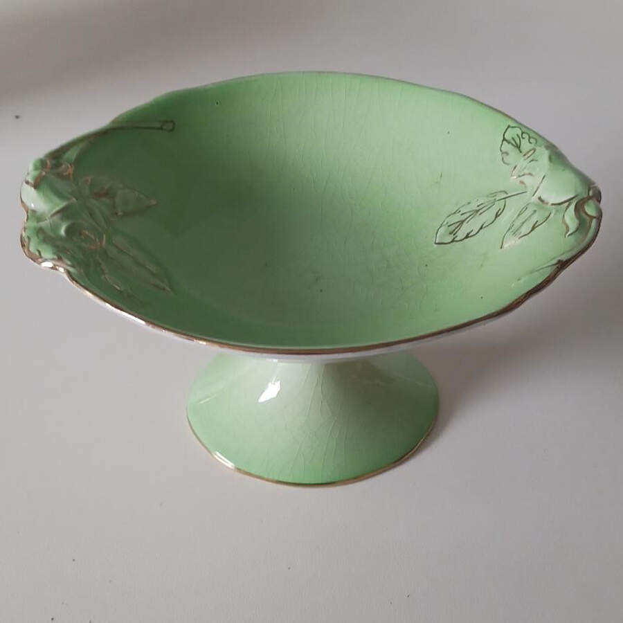 Pastel Ware Green (Not Molded) Round Compote (Height X Width) by Royal Winton-1