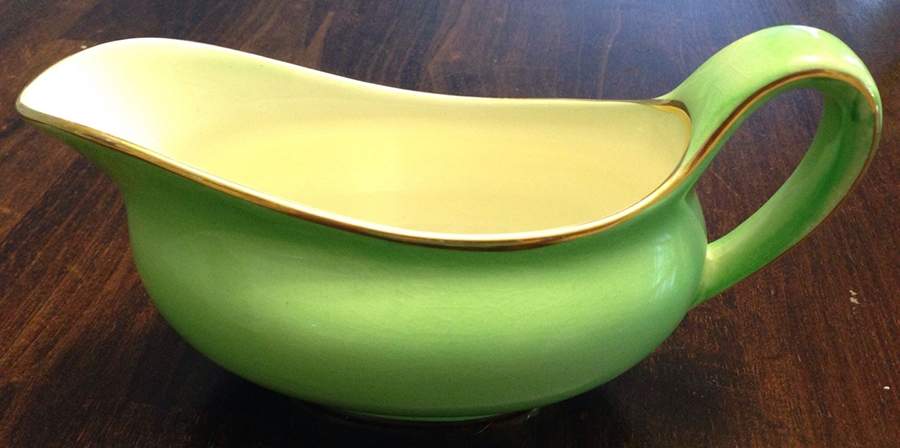 Pastel Ware Green (Not Molded) Gravy Boat by Royal Winton-1