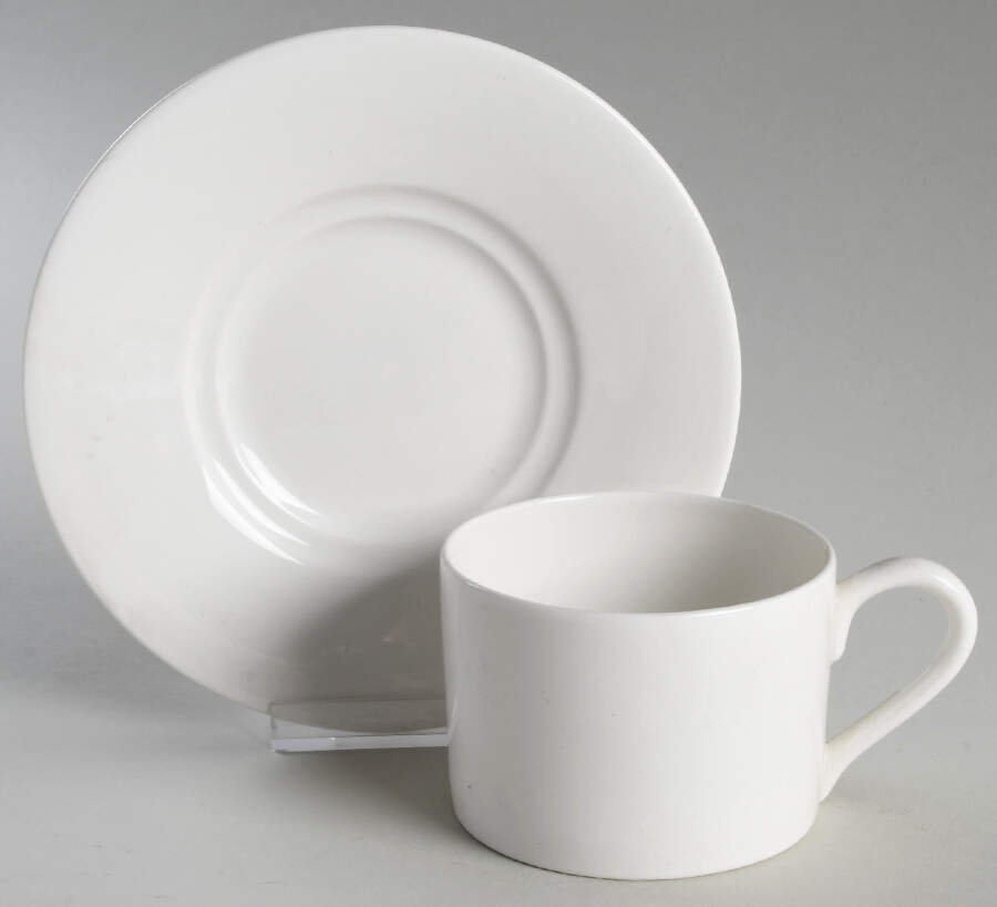 Colonnade White Flat Cup & Saucer Set by Royal Limoges-1