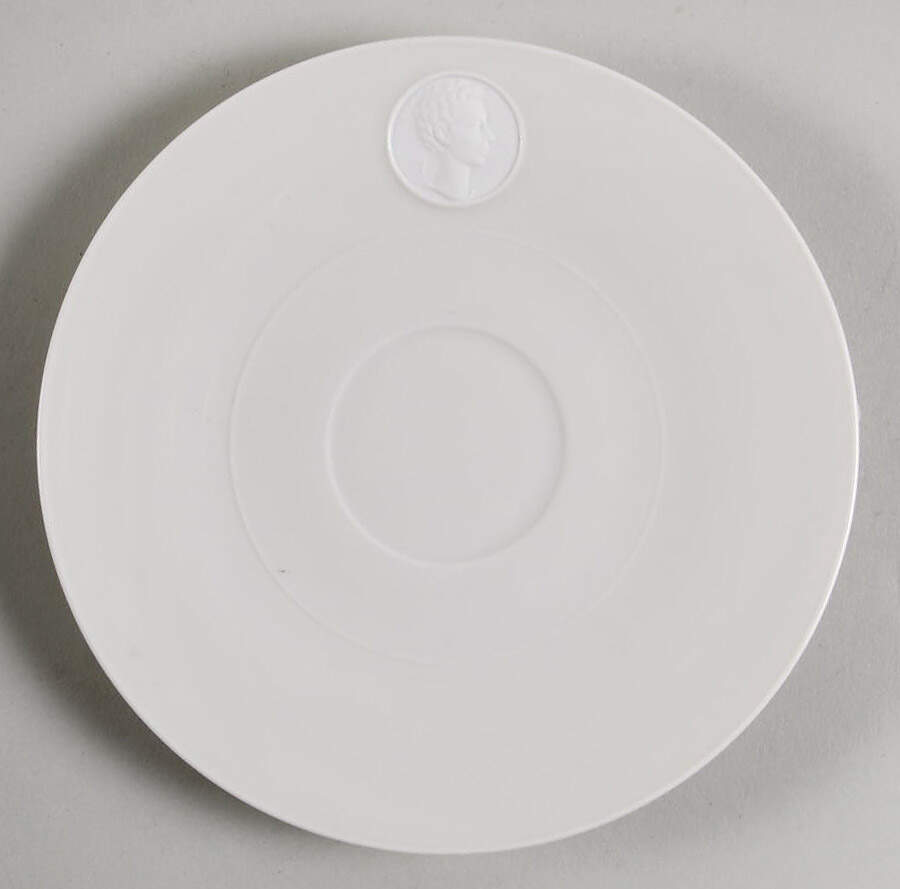 Arcadia Cream--White Saucer for Flat Demitasse Cup by Royal Berlin-1
