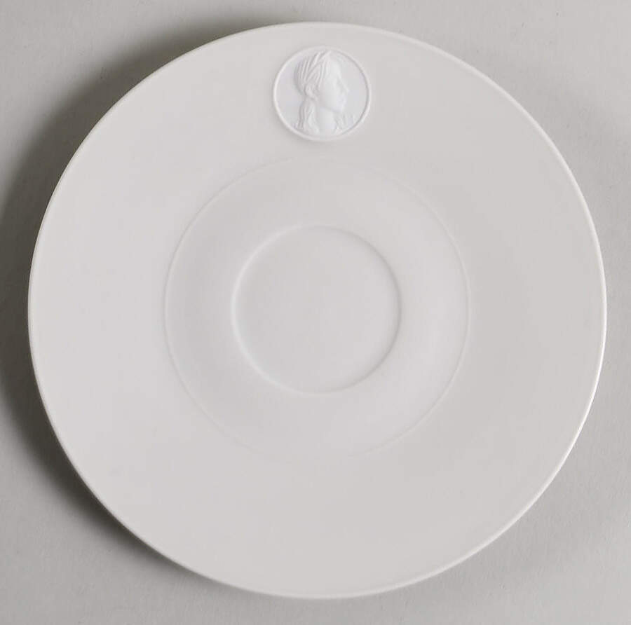 Arcadia Cream--White Saucer for Flat Demitasse Cup by Royal Berlin-1