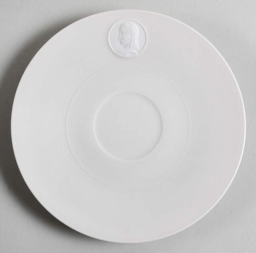 Arcadia Cream--White Saucer for Flat Demitasse Cup by Royal Berlin-1