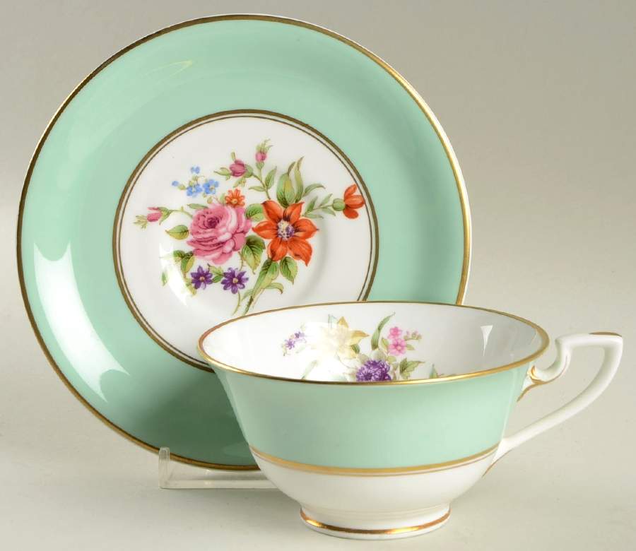 Miranda Footed Cup & Saucer Set by Royal Worcester-1