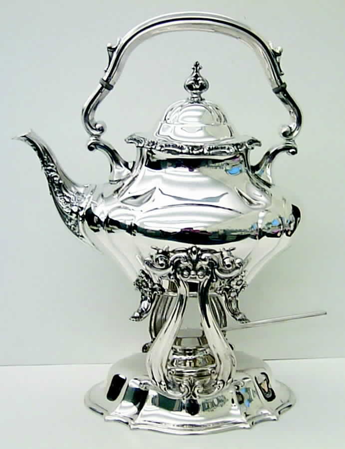 Georgian Rose (Sterling, Hollowware) Kettle, Stand & Burner by Reed & Barton-1