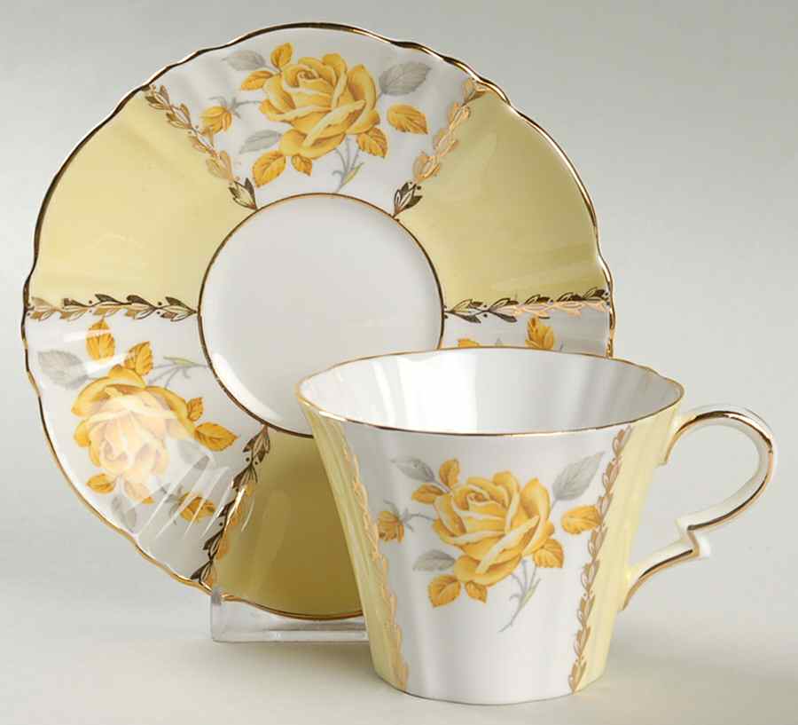 Margaret Rose Flat Cup & Saucer Set by Royal Standard-1