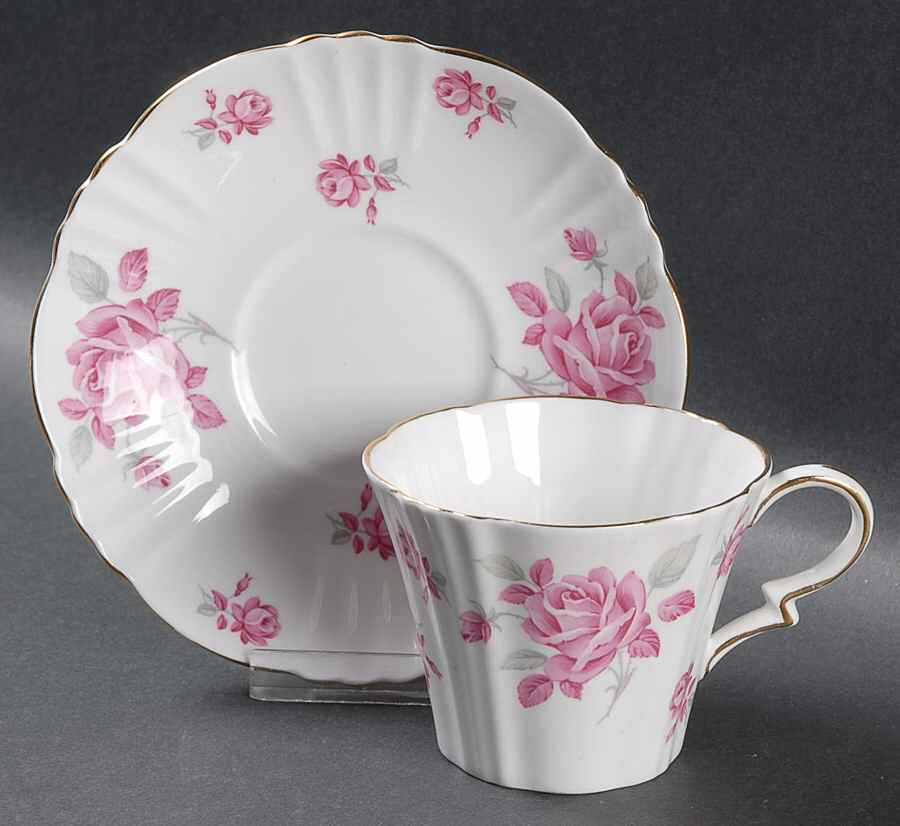 Margaret Rose Flat Cup & Saucer Set by Royal Standard-1