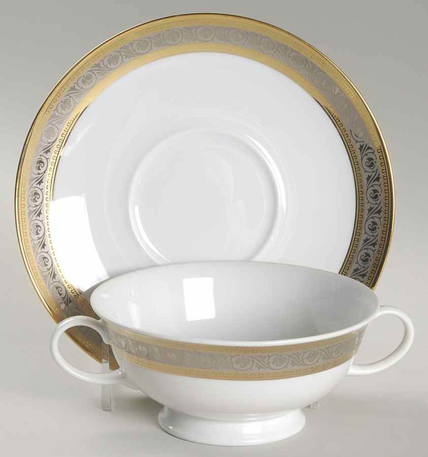 Monaco Footed Cream Soup Bowl & Saucer Set by Rosenthal - Continental-1