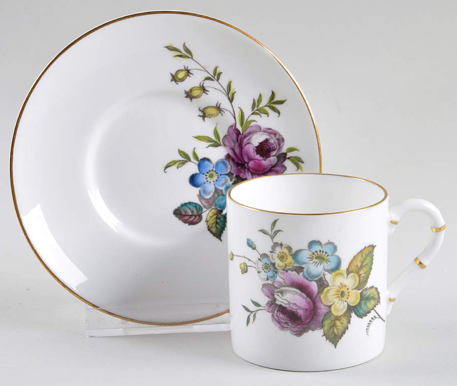 Z2621 Flat Demitasse Cup & Saucer Set by Royal Worcester-1