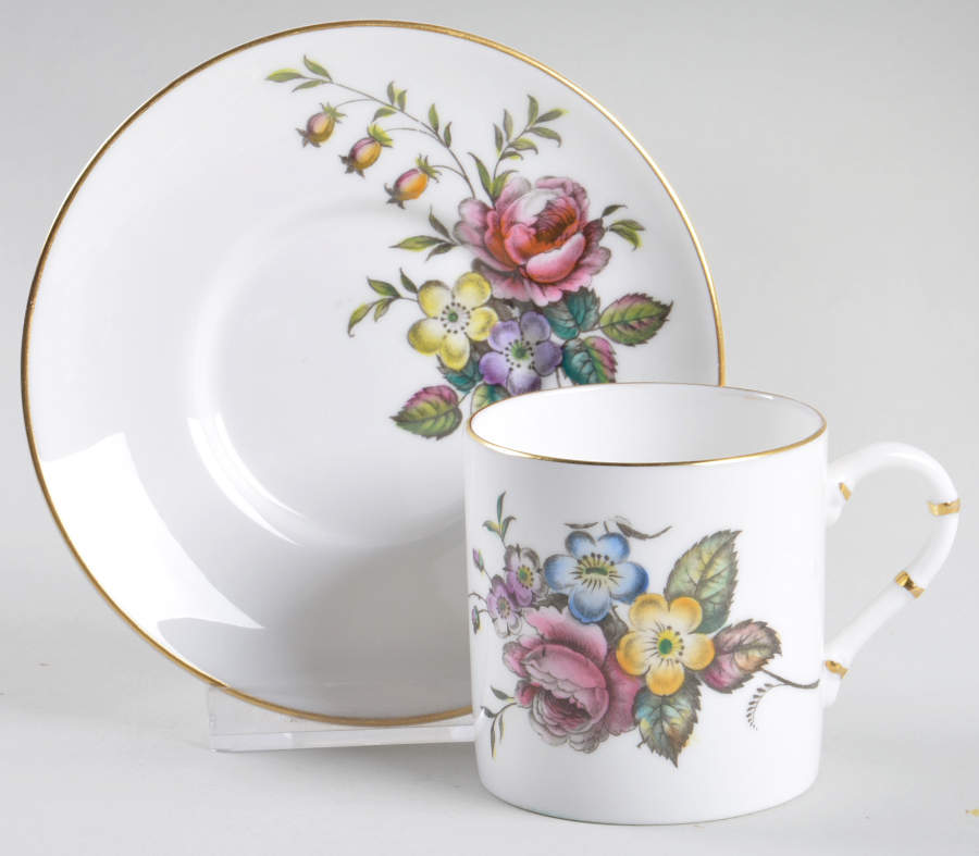 Z2621 Flat Demitasse Cup & Saucer Set by Royal Worcester-1