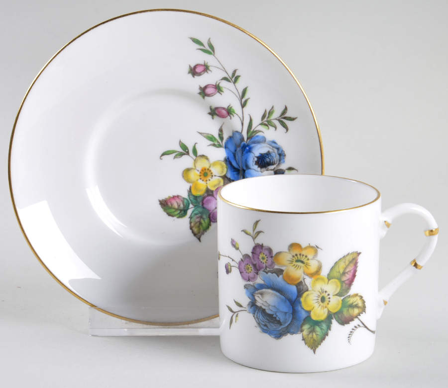 Z2621 Flat Demitasse Cup & Saucer Set by Royal Worcester-1