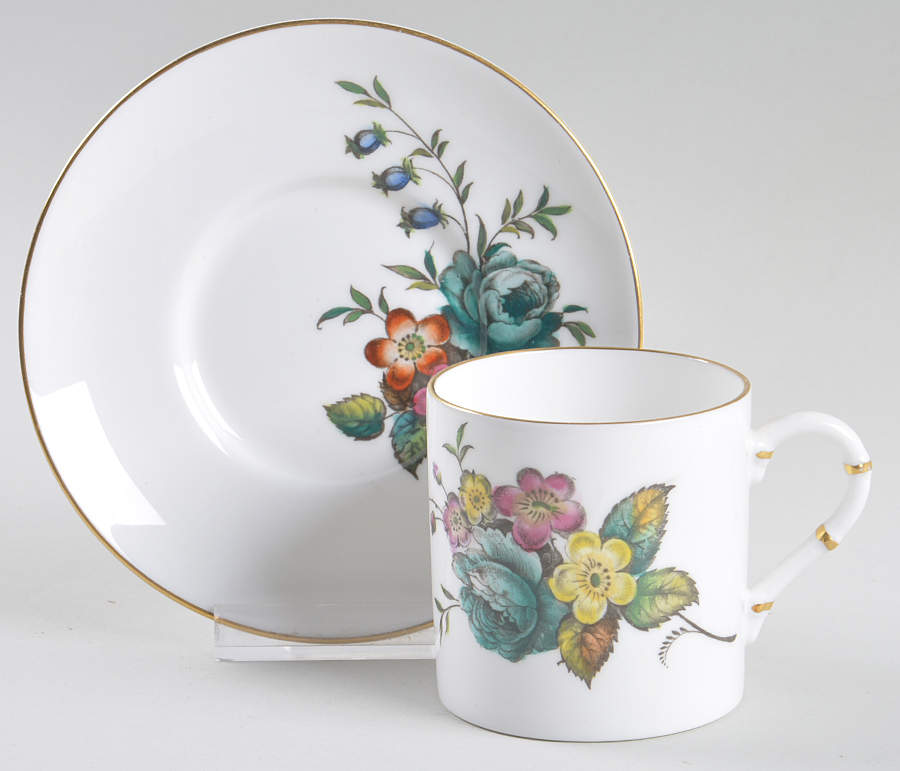 Z2621 Flat Demitasse Cup & Saucer Set by Royal Worcester-1