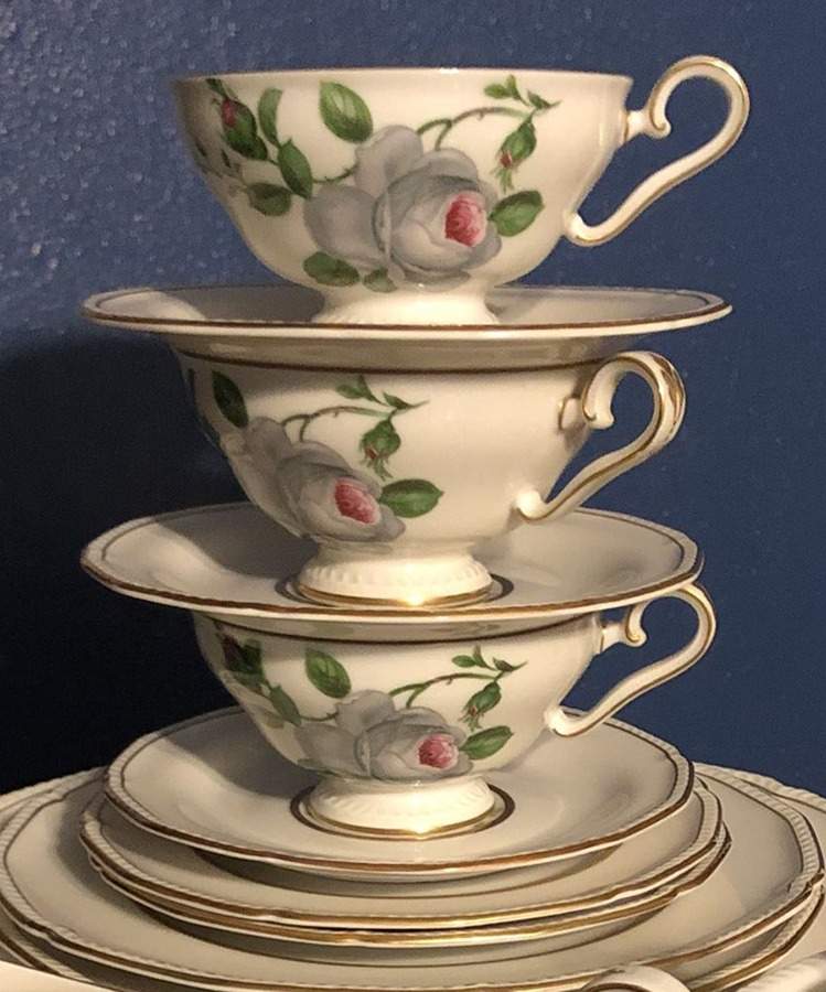 ROT166 Footed Cup & Saucer Set by Royal Tettau-1