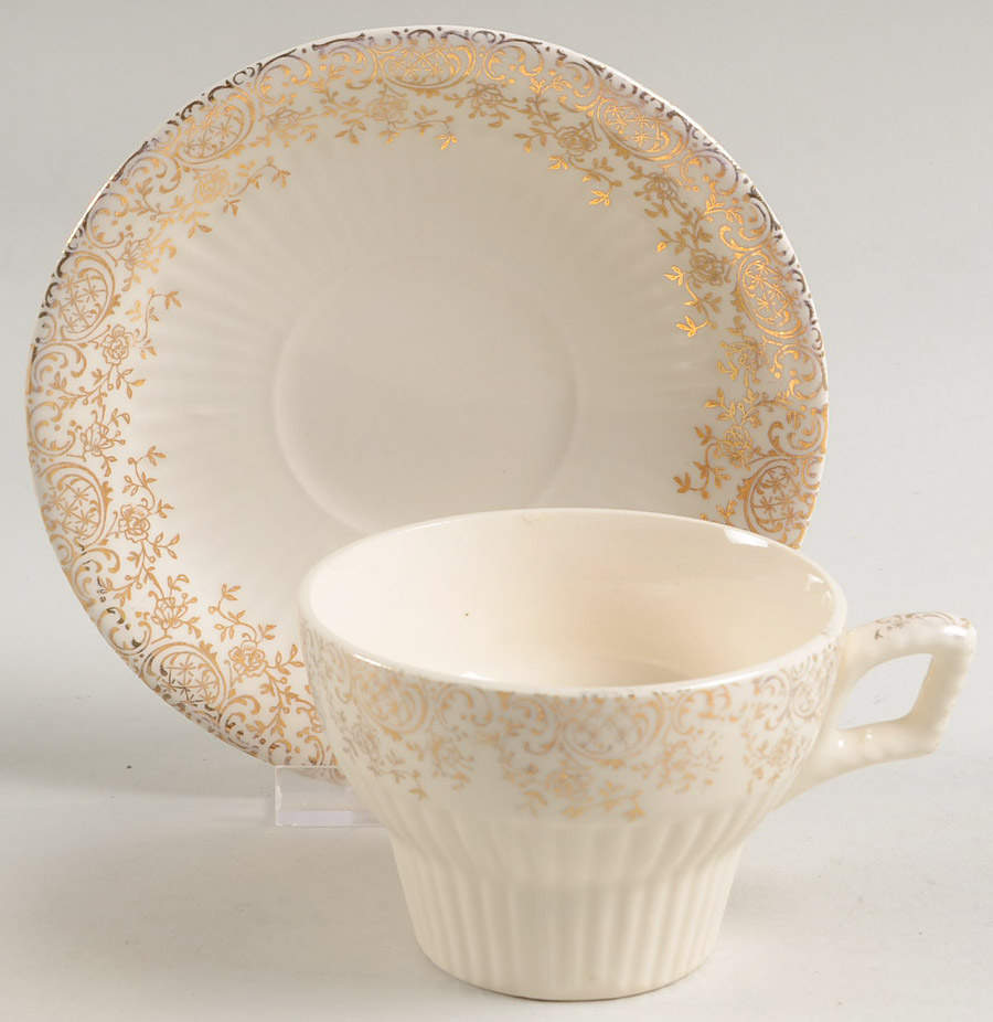 Bancroft Footed Cup & Saucer Set by Royal (USA)-1
