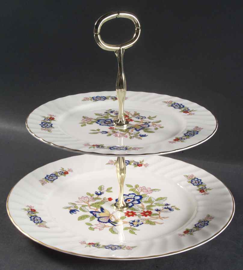 Harmony Giftware 2 Tiered Serving Tray (Dinner & Salad Plate) by Royal Tara-1