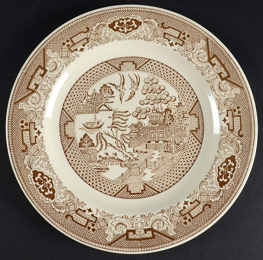 Brown Willow Dinner Plate by Royal (USA)-1