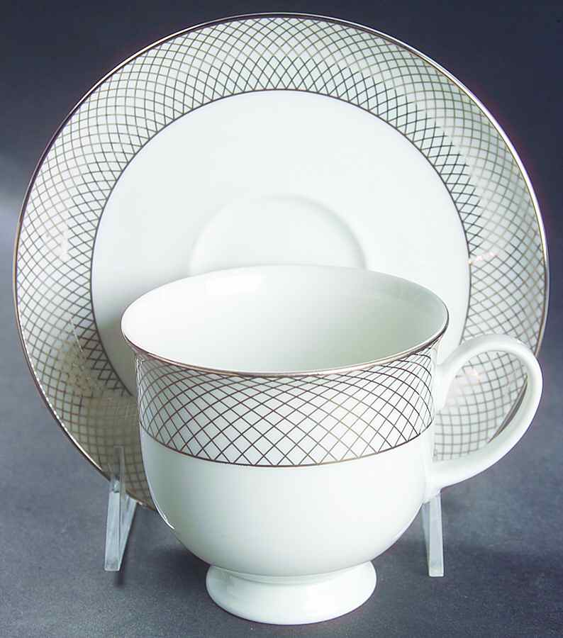 Siam Platinum Footed Cup & Saucer Set by Rosenthal - Continental-1