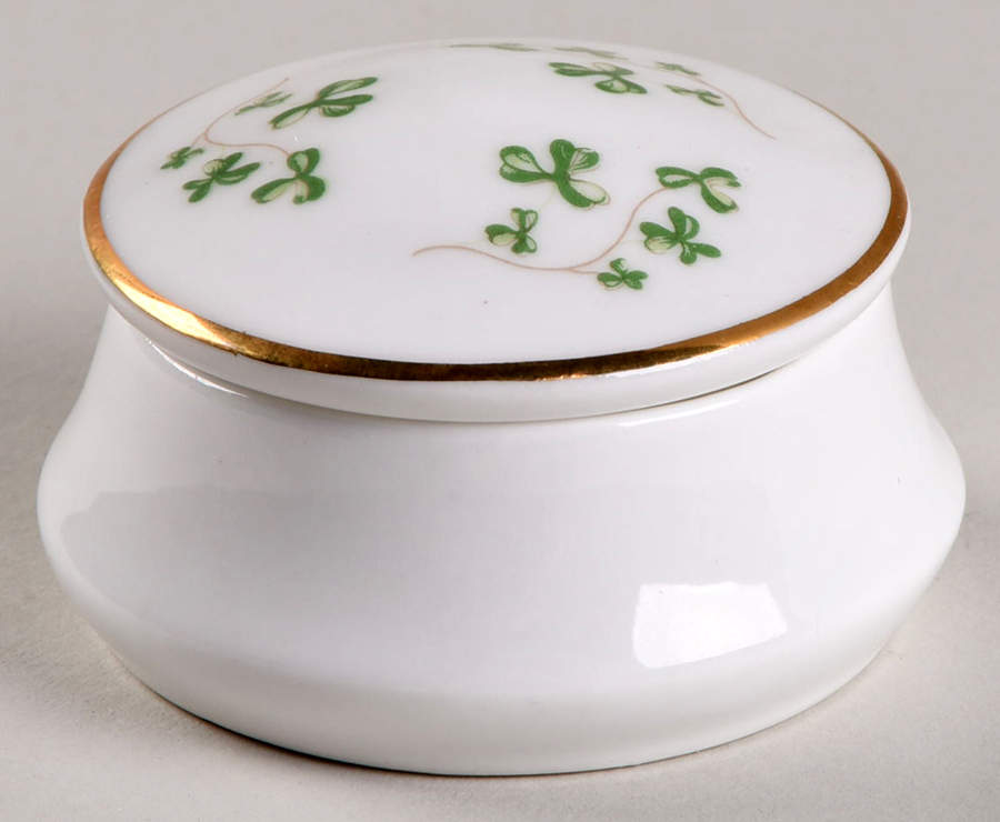 Trellis Shamrock Giftware Round Box & Lid by Royal Tara-1